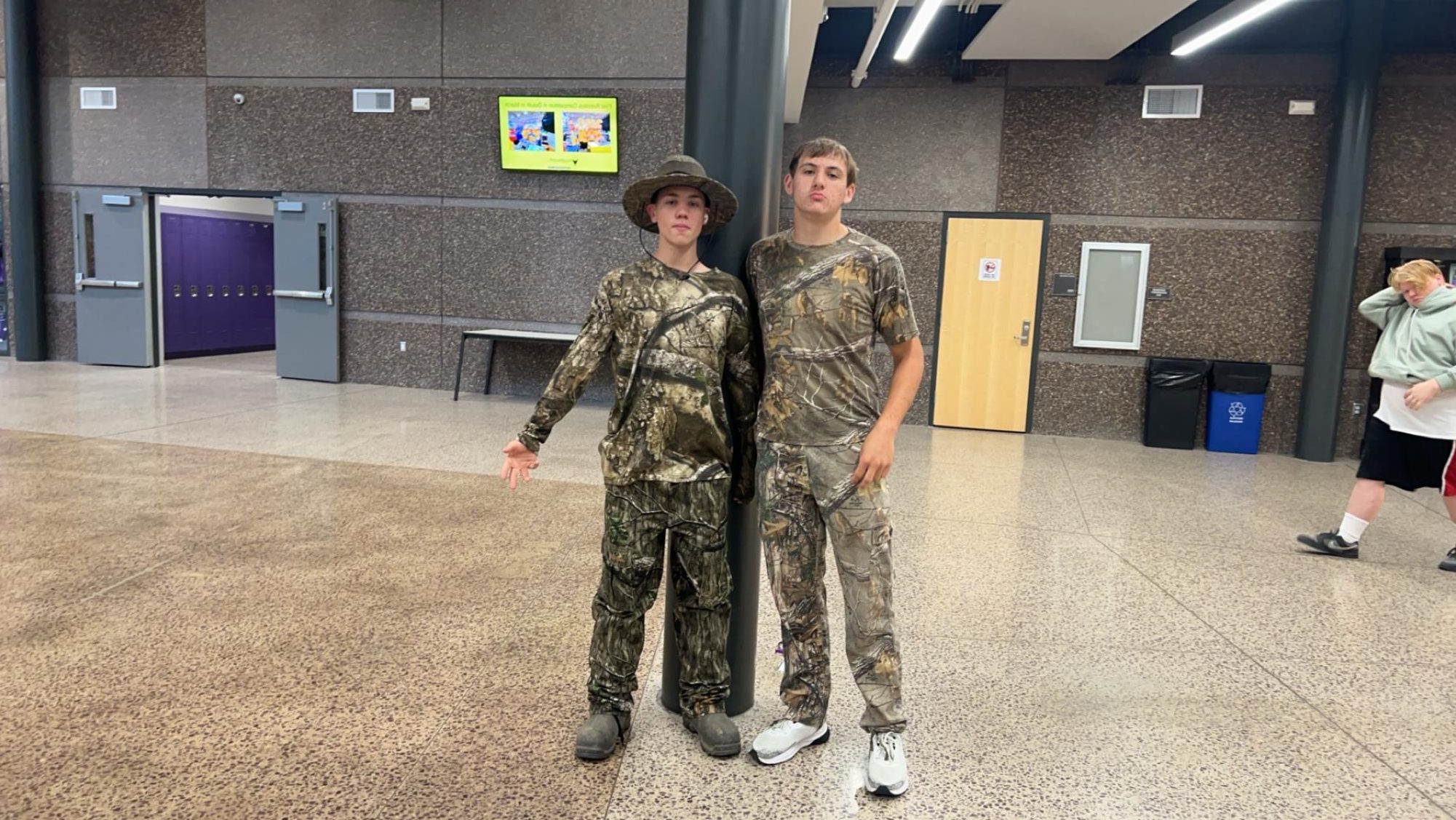 Tilken and Wyatt decked out in camo