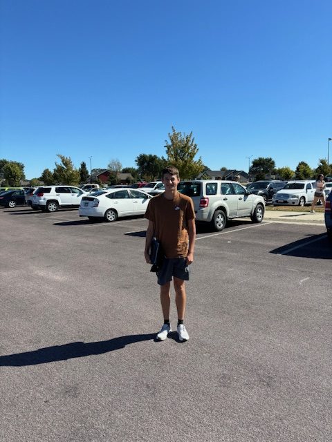 FFA President Tucker Berg walks into school for an officer meeting on Wednesday, Sept. 25.