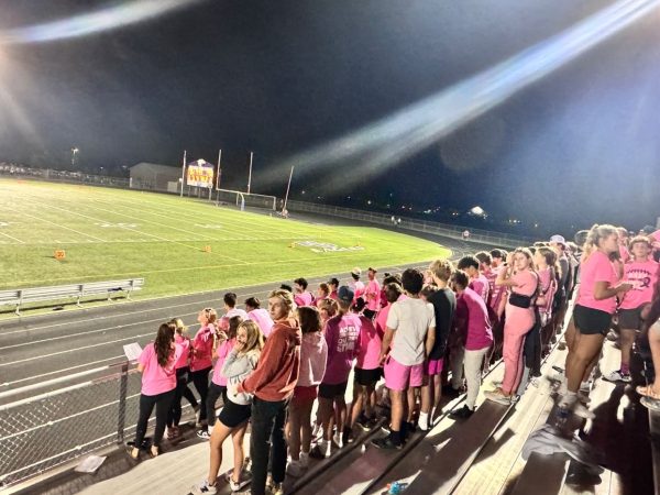 The Eagles Student section for cancer awareness night