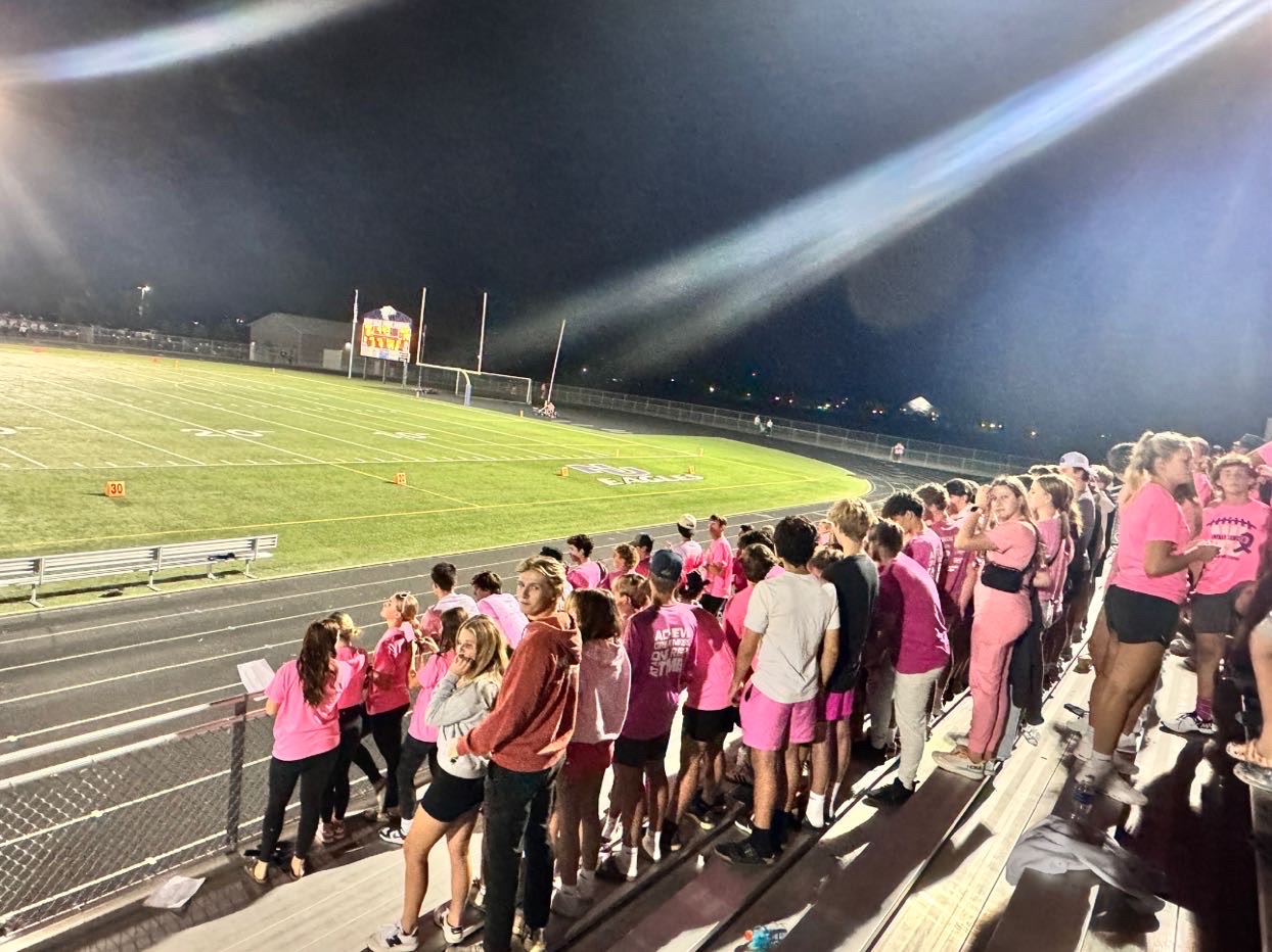 The Eagles Student section for cancer awareness night