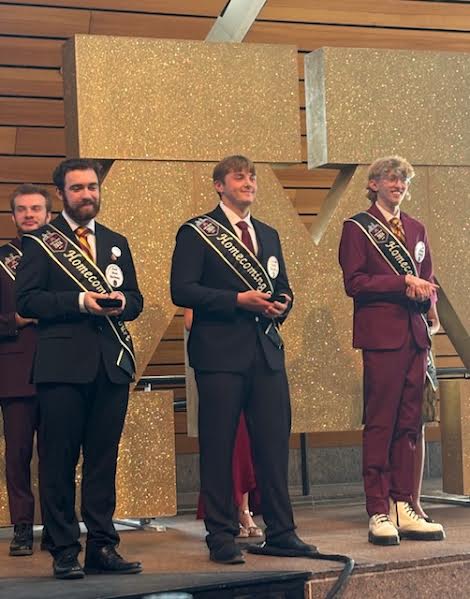 Connor Slette (center) waiting in anticipation at the UMN coronation ceremony at the McNamara Alumni Center on Saturday morning. 