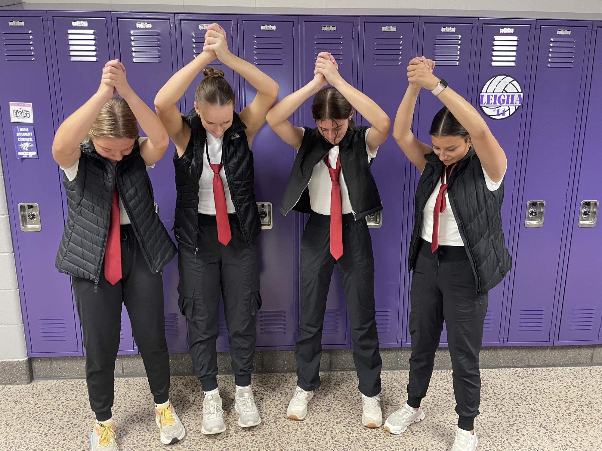 Seniors (left to right) Addison Hage, Isabelle Miller, Shelby Seifert, and Jasmin Huerta. 