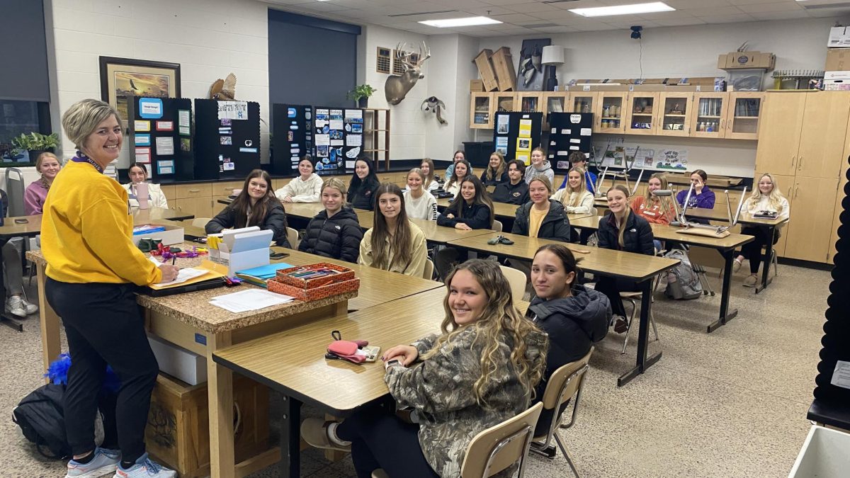 Senior Apprentice students at morning meeting that is held with Mrs. Longtin every Tuesday. 