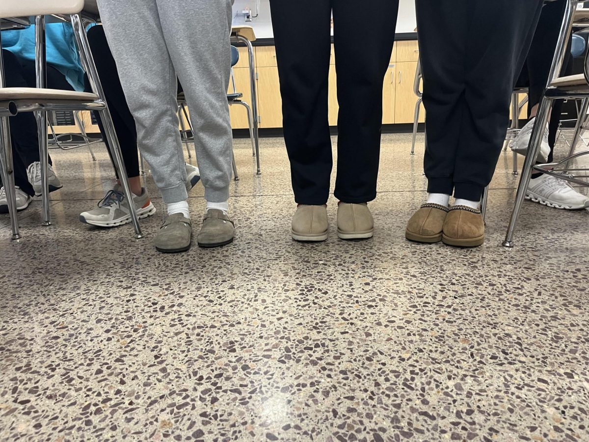 From left: Jaci Johnson, Camryn Poulson, and Lauren Kveno in their favorite famous footwear.
