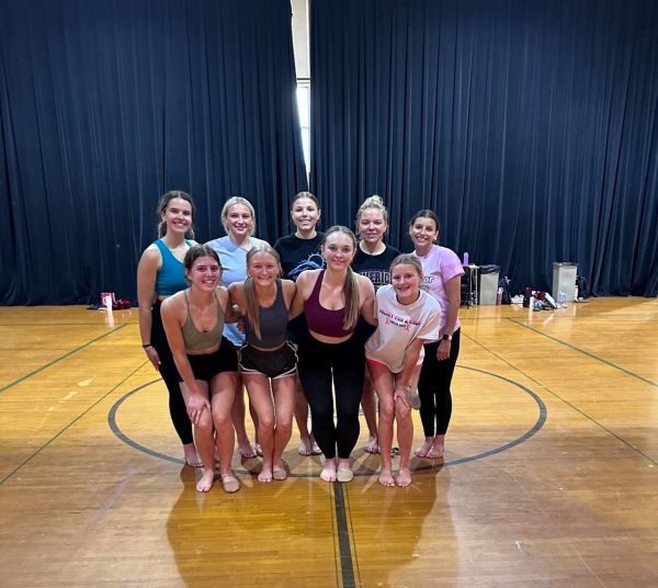 Back (L to R) junior Evie Mages, sophomore Piper Kapolczynski, sophomore Lexi Flugge, senior Addison Hage, senior Jasmin Huerta; 
Front (L to R) seniors Shelby Seifert, Lauryn Ludwig, and Madilyn Portner, and freshman Tyla Kamarath