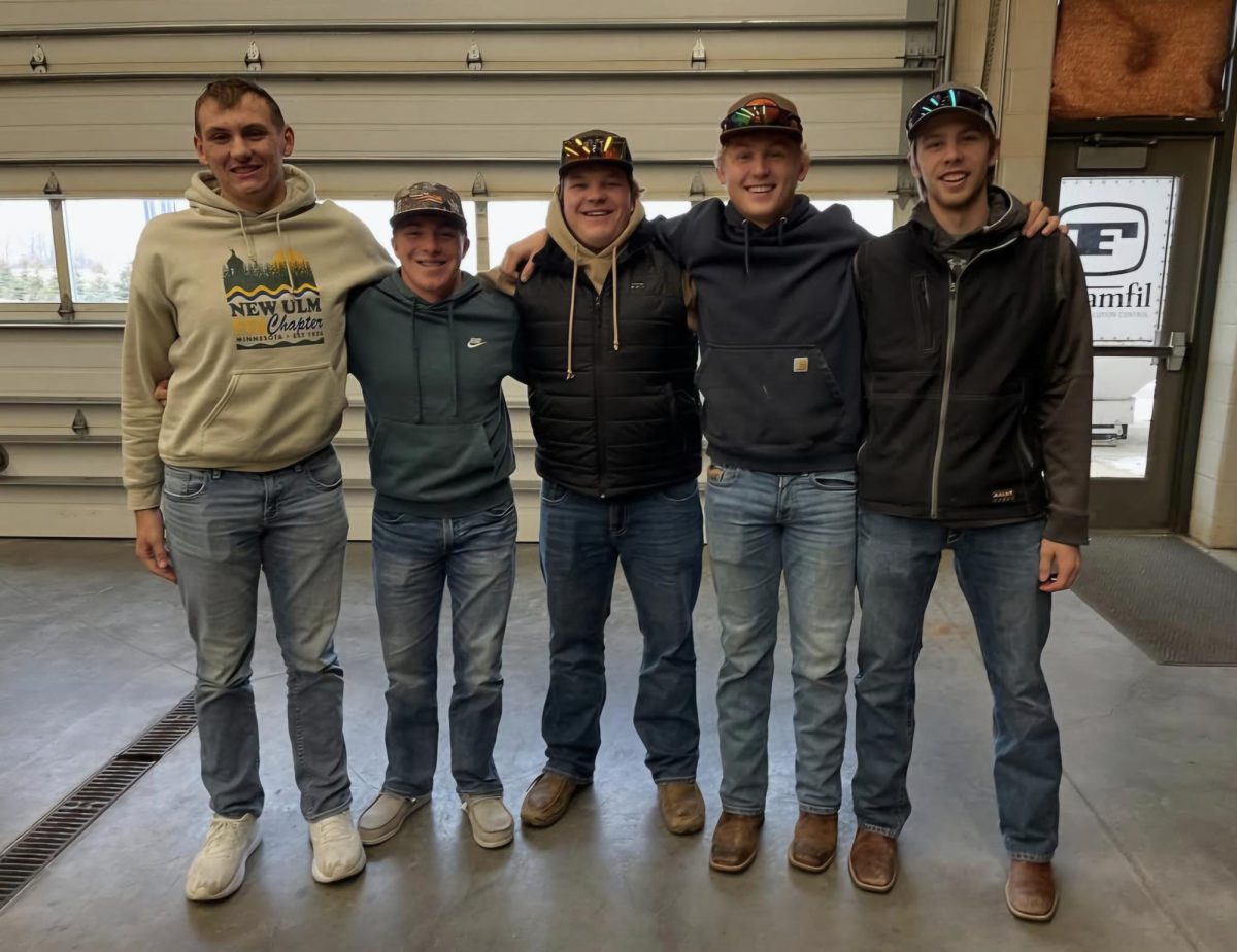 New Ulm FFA Fish and Wildlife varsity team: Tilken Fruhwirth, Spencer Drill, Hunter Lewandowski, Ben Alfred, Cody Serbus.