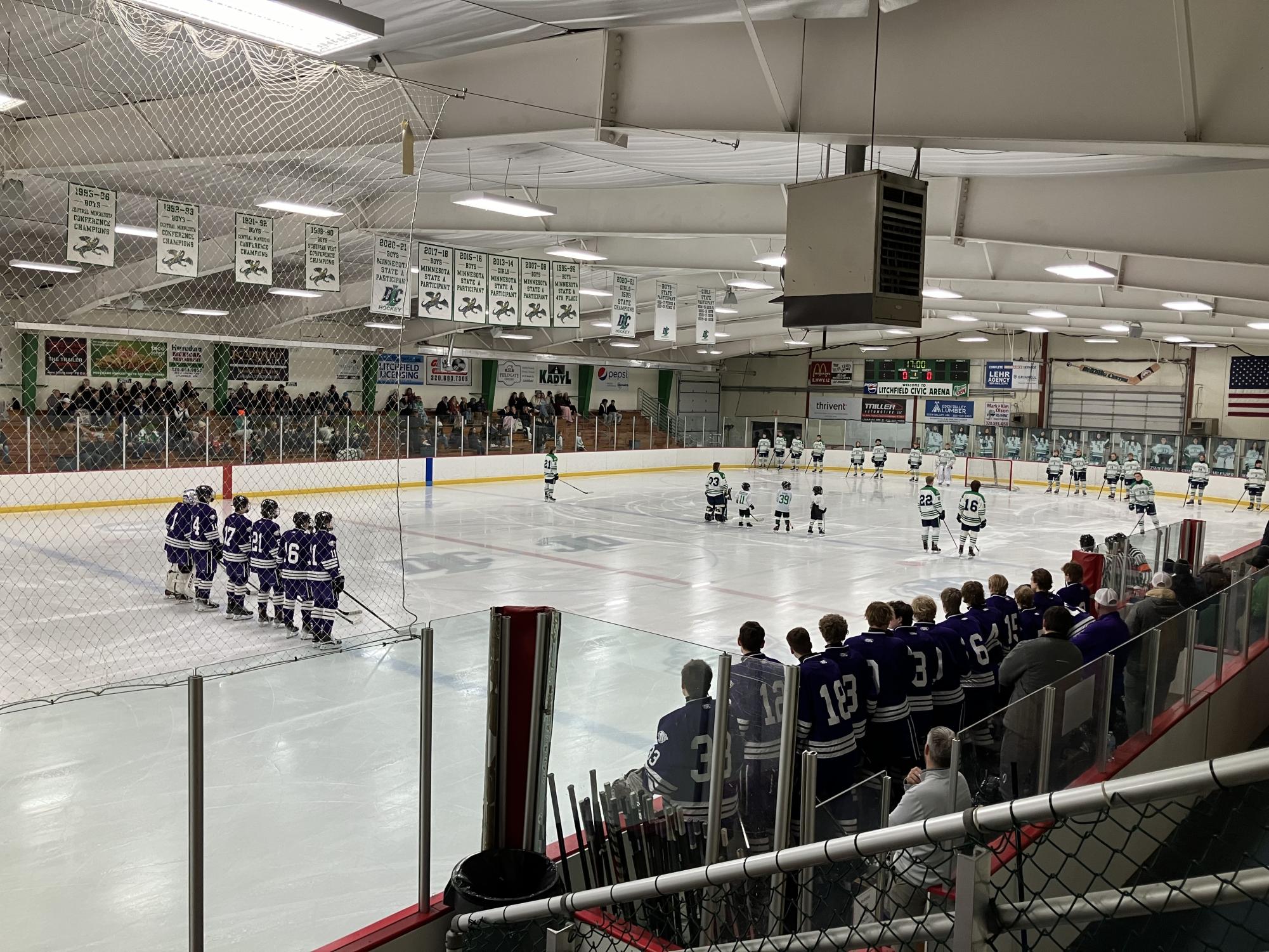 NUHS Boys Hockey starting Line up for the second game of the week against Litchfield Dassel Cokato.