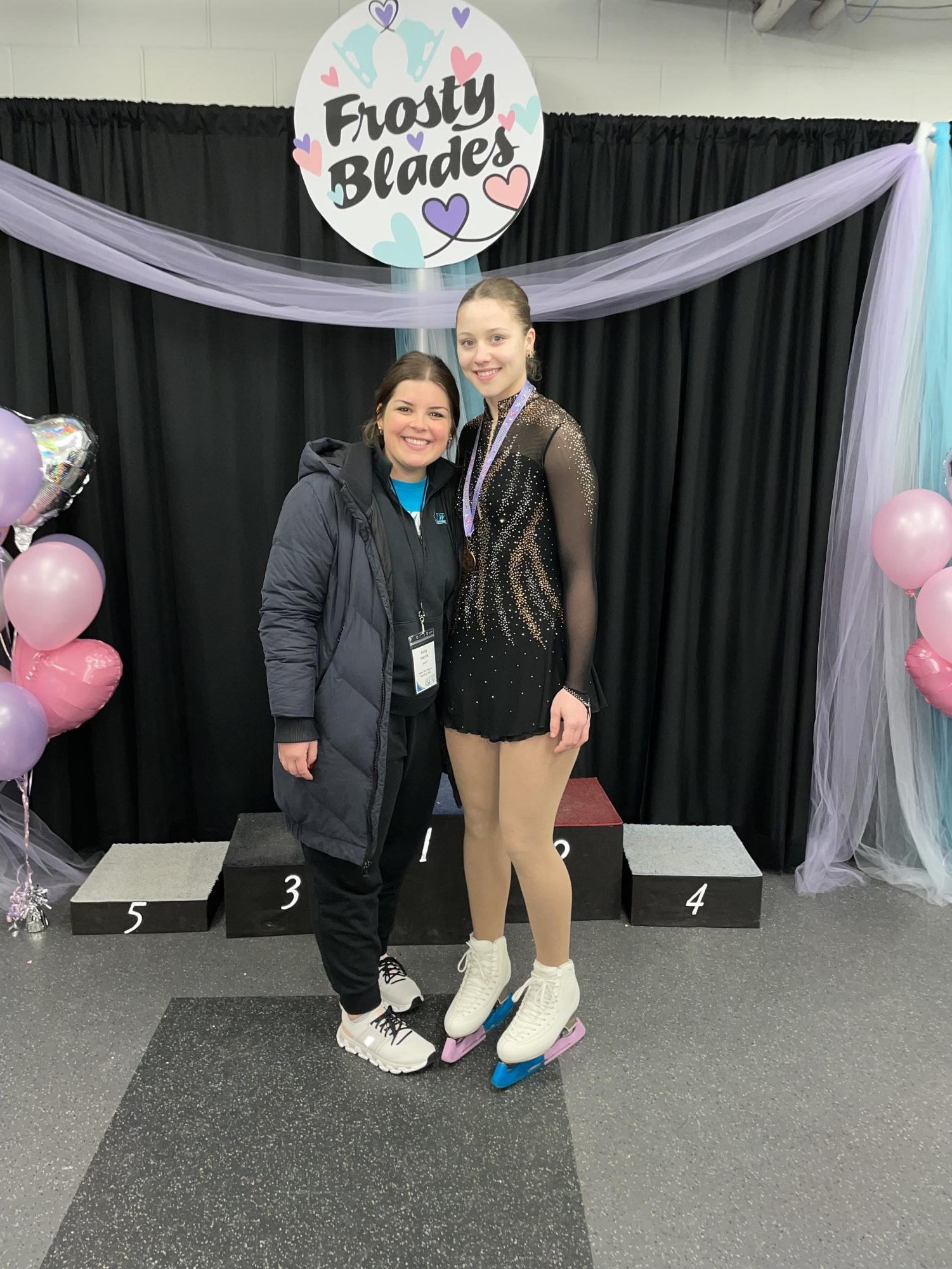 NUHS freshman Leigha Sandmann (right) and her coach Amy Harris won 3rd place on Sunday Feb. 9 at the National sports center in Blaine MN. 