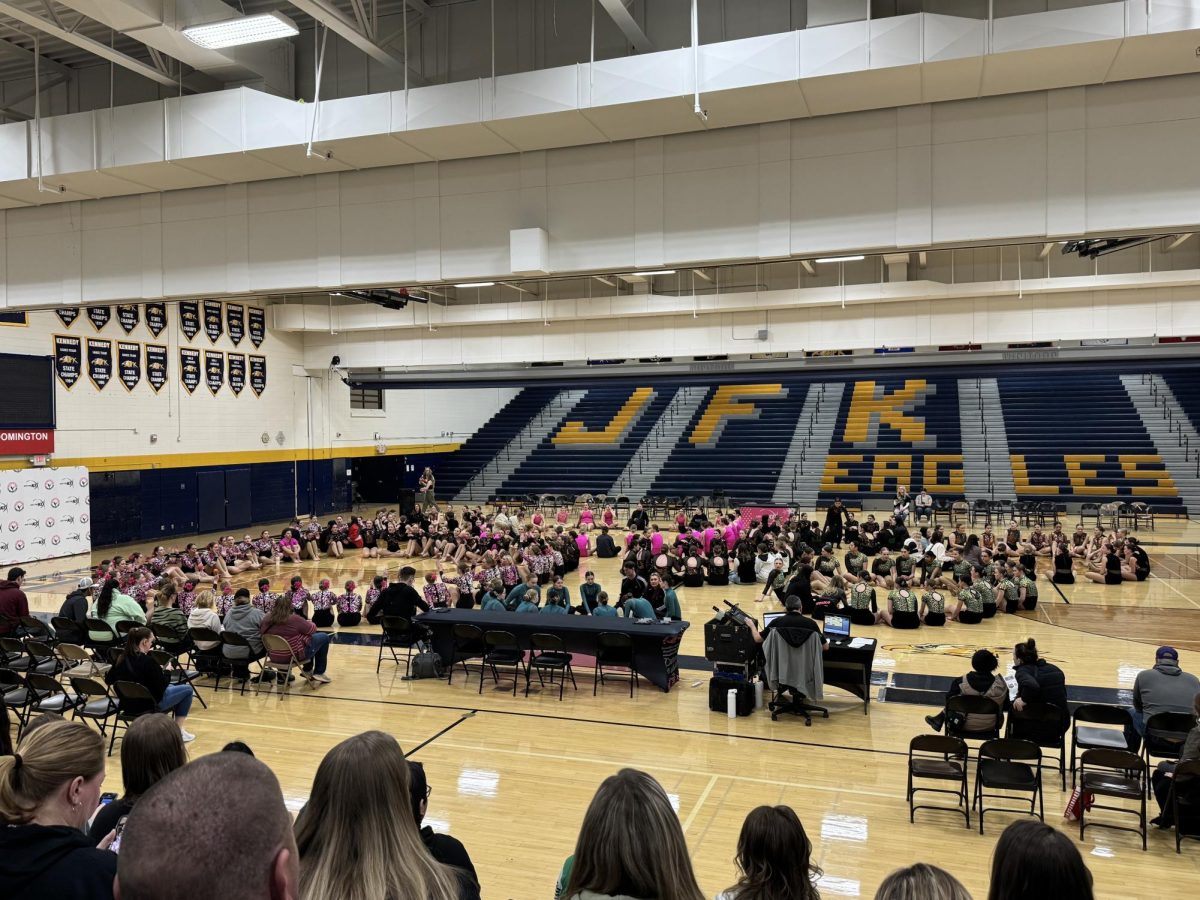 All teams sitting in the gym waiting for awards to start