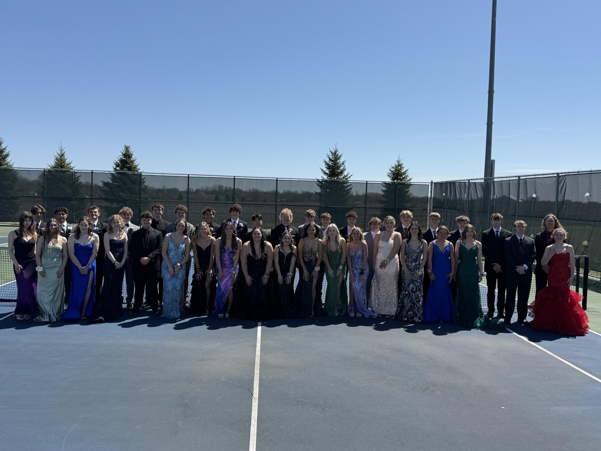 The New Ulm Tennis Team poses up for prom.