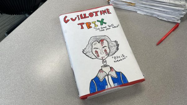 World History class works on french Revolution Cereal Boxes