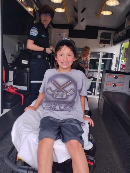 Lincoln Salazar in the ambulance 