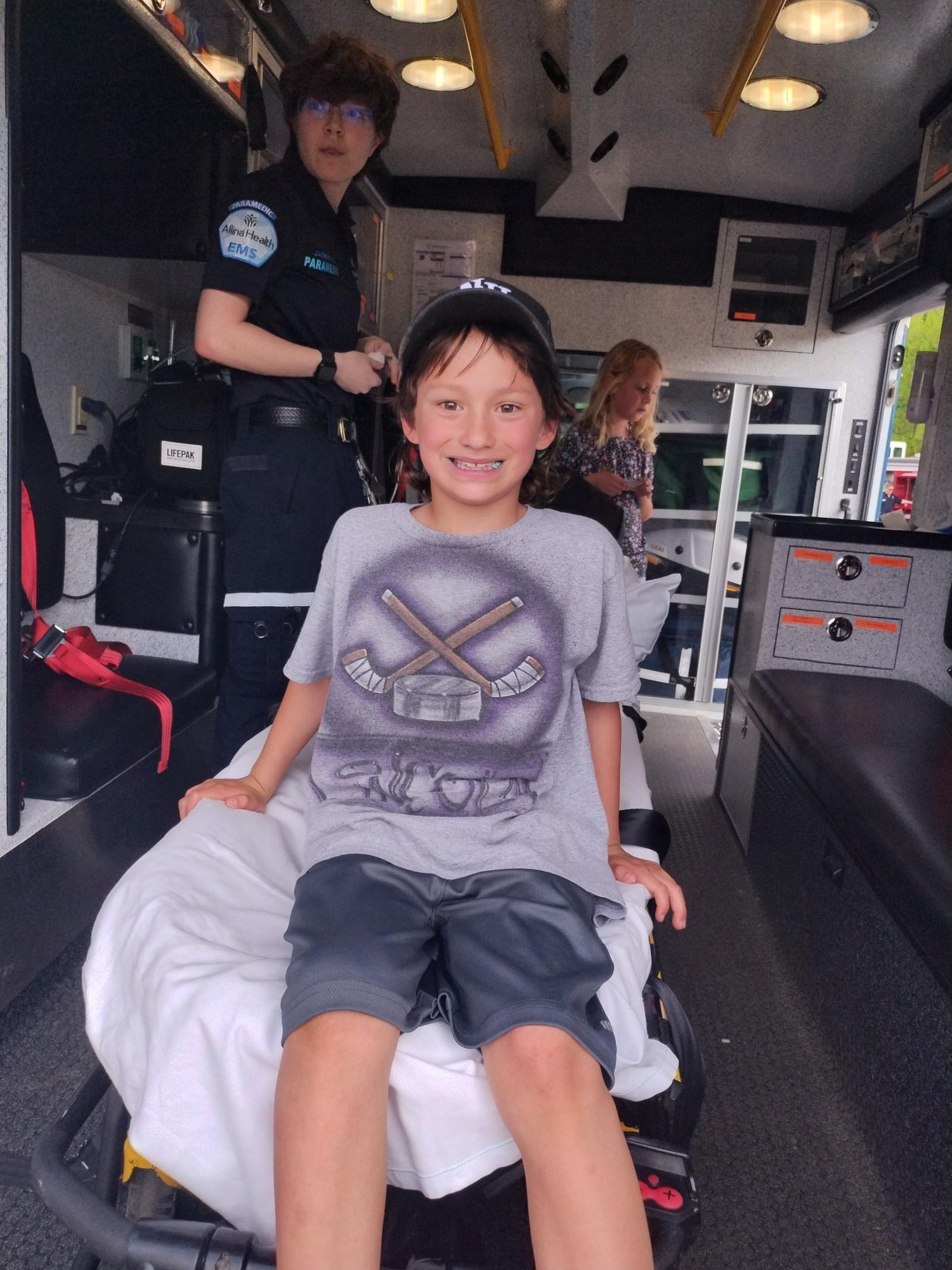 Lincoln Salazar in the ambulance 