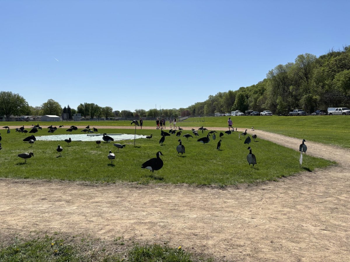 Dylan A. and Cody S. brings a trailer full of decoys to setup