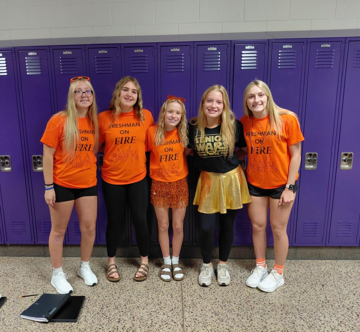 From Left to right:
Freshman: Makenna Holm, Kaybrie Melzer & Zoey Havemeier; Senior Lillian Kral & Freshman Abbigail Jensen