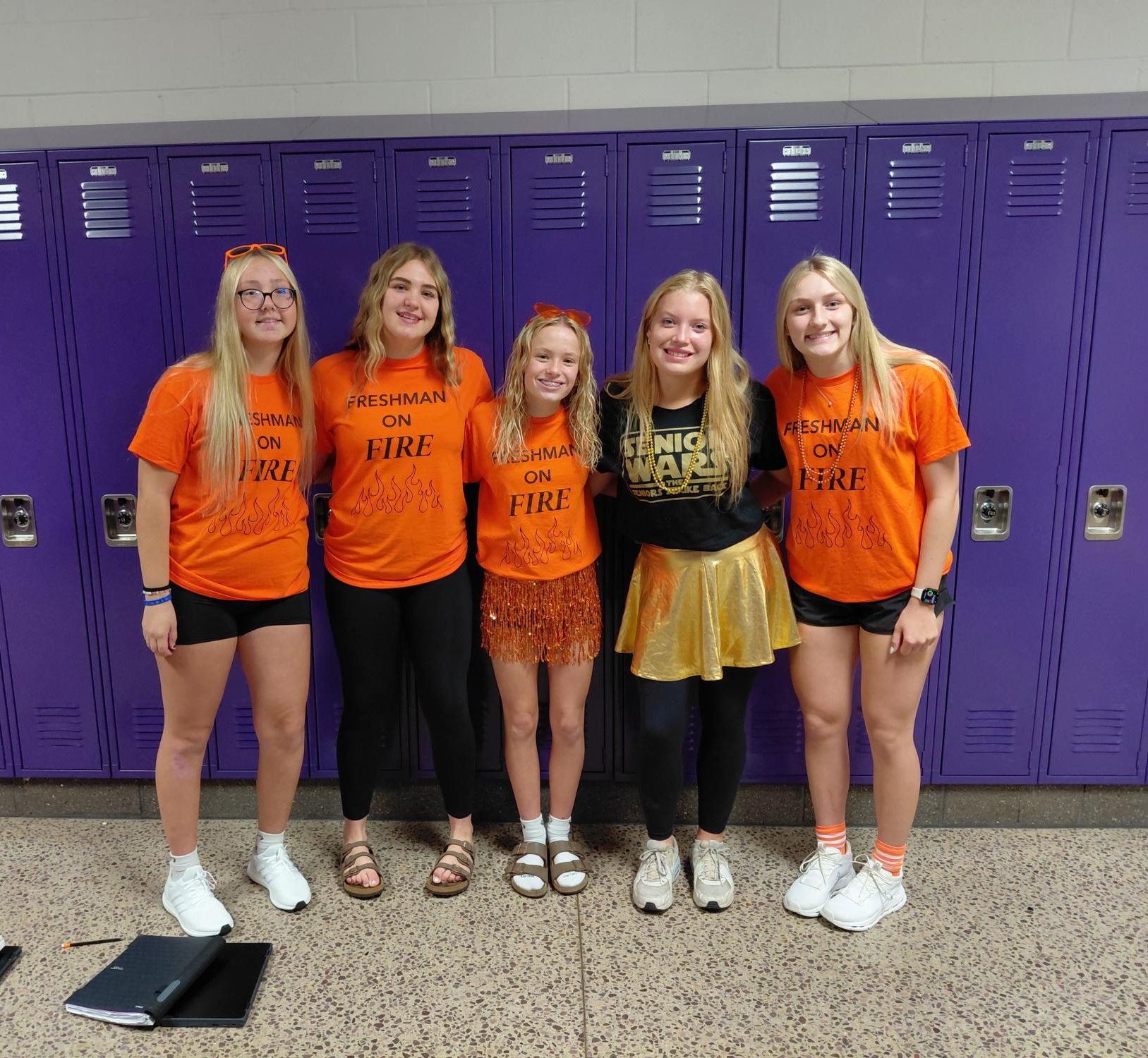 From Left to right:
Freshman: Makenna Holm, Kaybrie Melzer & Zoey Havemeier; Senior Lillian Kral & Freshman Abbigail Jensen