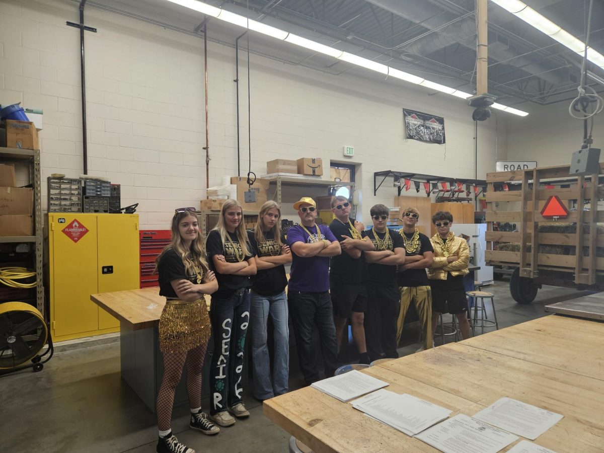 Mr. Nelson is cheering on the seniors in his welding class for BOTC.