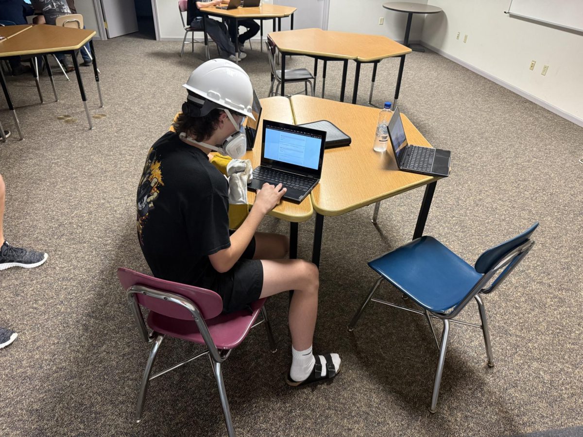 Junior Jett Volk taking his first safety test of the year. 