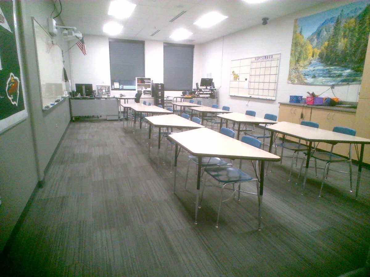 two desks in one class? Special Ed learning room has 2 teachers desks.