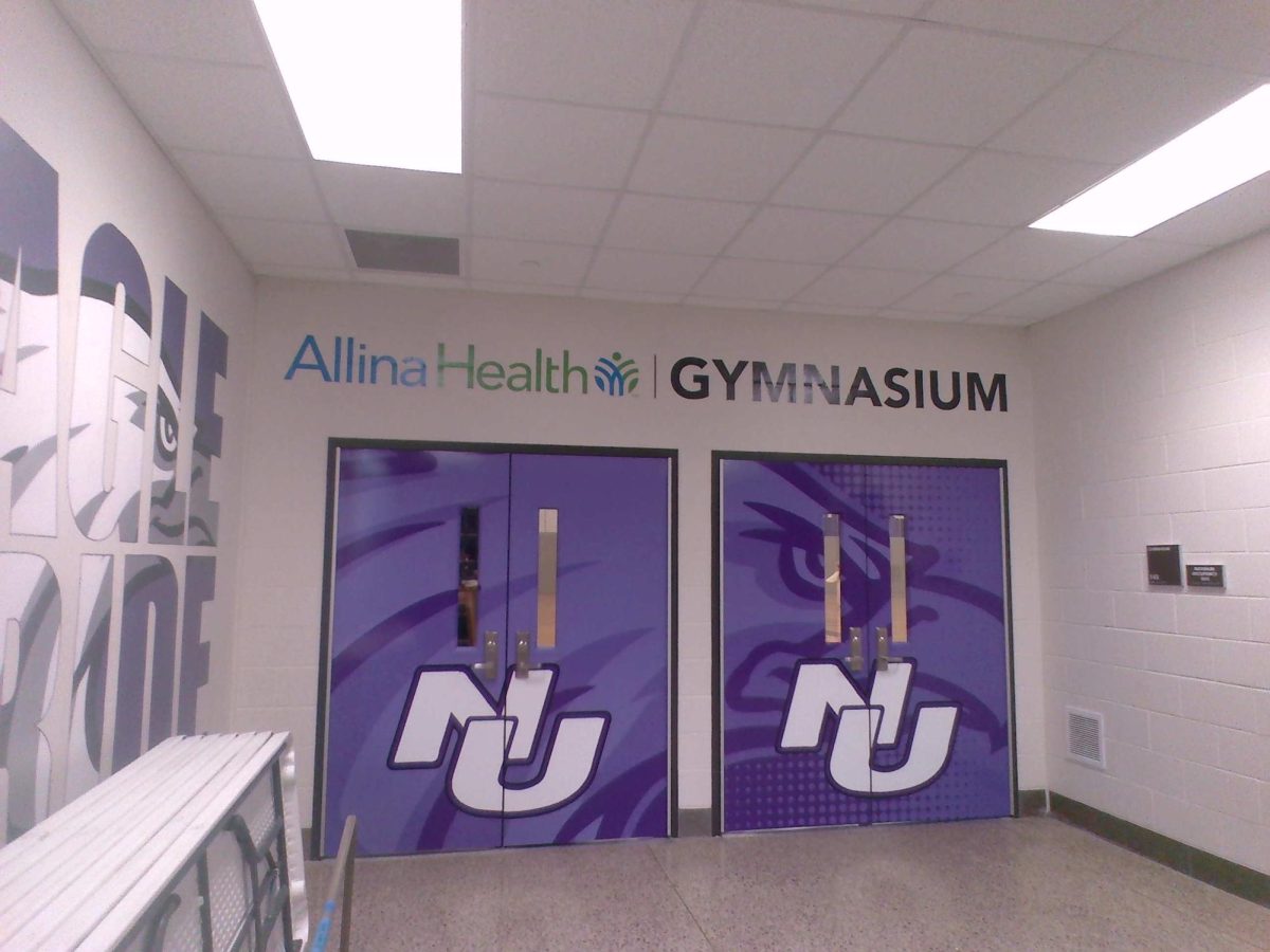 The New Ulm gymnasium's new sponsorship: Allina Health 