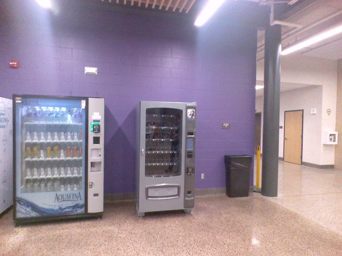 New Ulm High School sees new vending machine in lunch room.