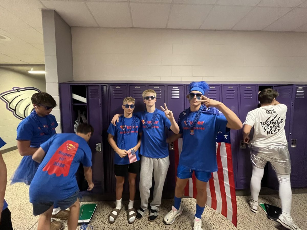 Facing from left: Carson Kiecker, Kingston Hame, Owen Castleman 