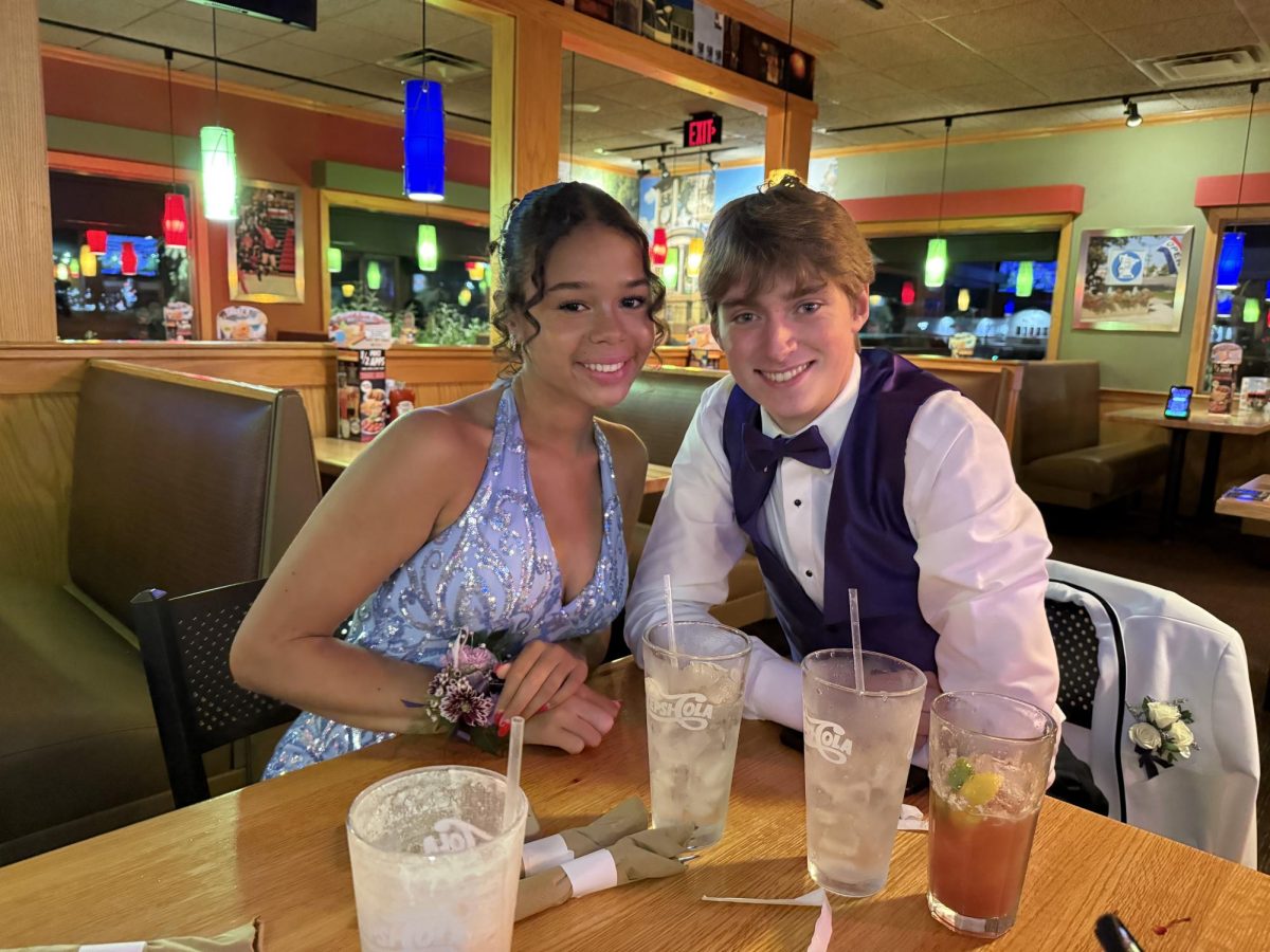 Candidate Kaylee Evens and Homecoming King Daniel Brownfield