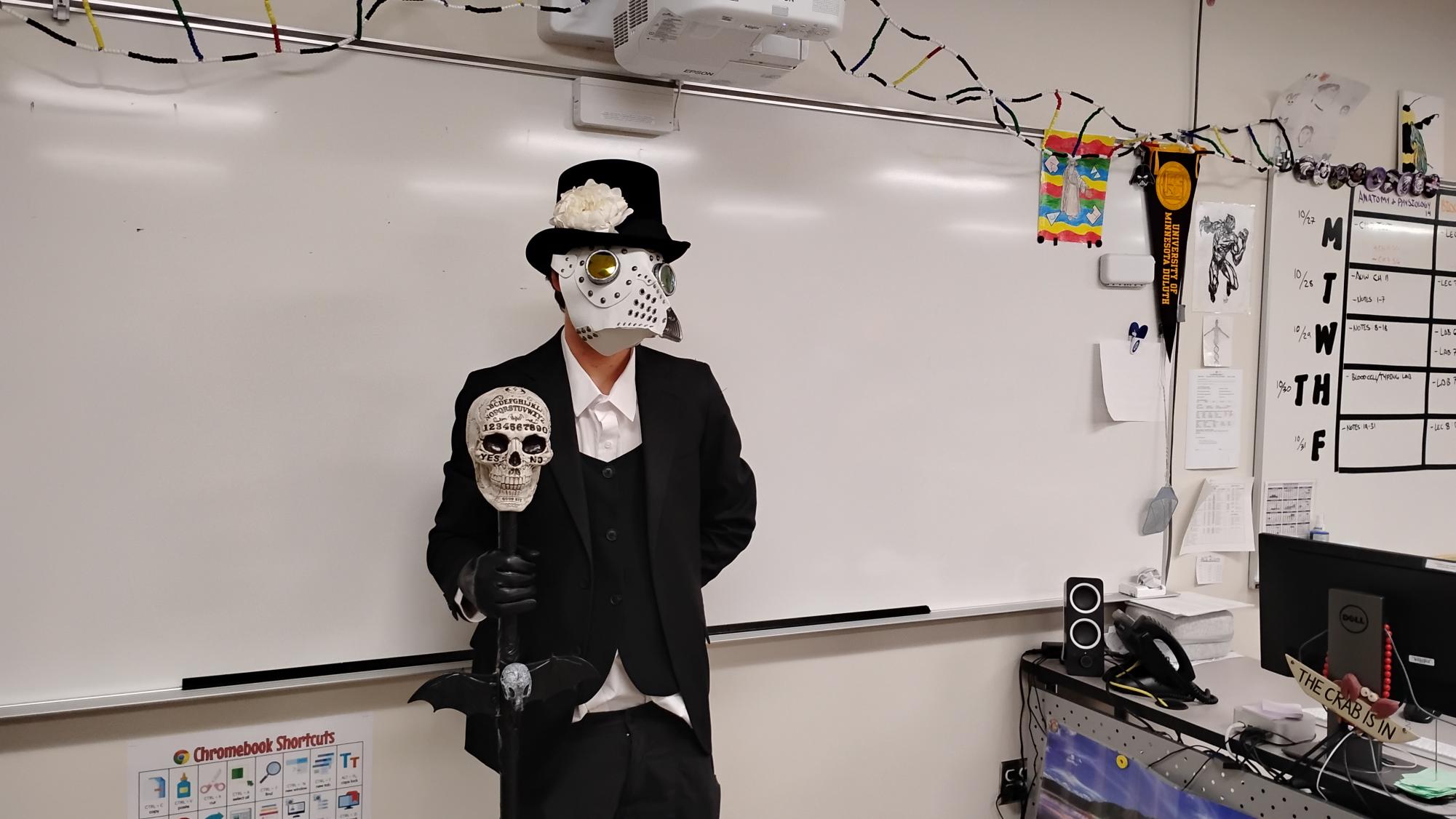 Lucas Haala dressing scary for Halloween