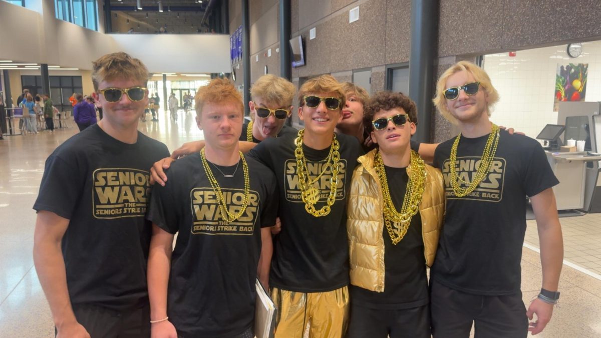 Seniors at New Ulm High school dressing up for battle of the classes.