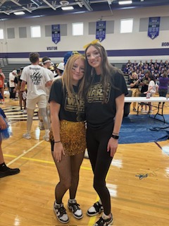 (L to R) Seniors Jaci Jonhson and Brelynn Schmid excited after winning BOTC.