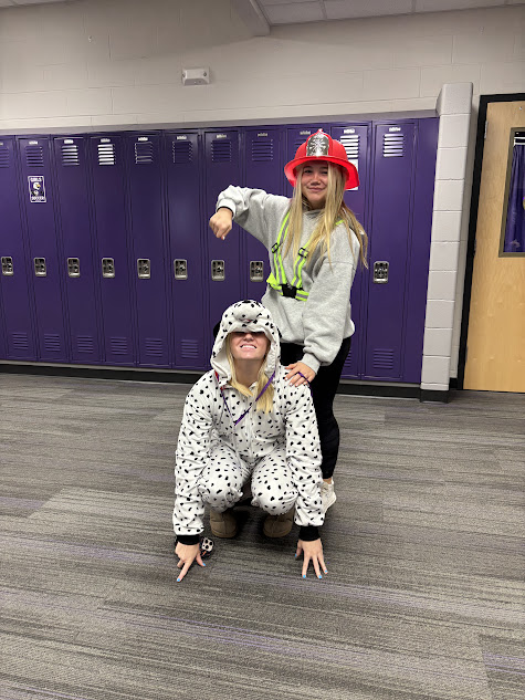 Brooklyn Lewis and Madalynn Olson (standing)