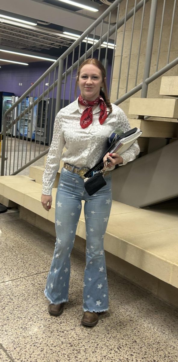 Avarey Sellner dressed as a cowgirl for Halloween