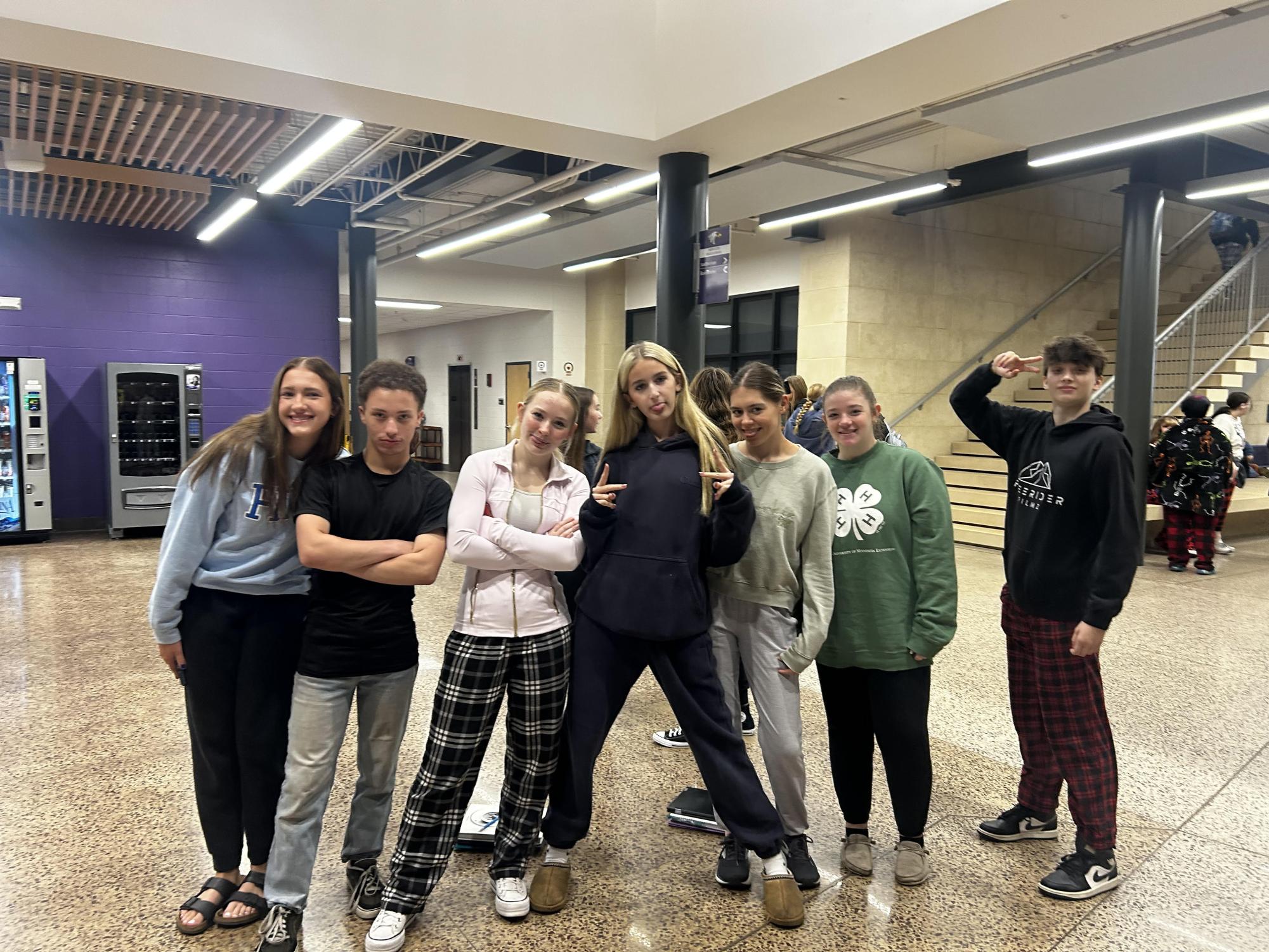Left to Right, Emma Beranek, Tylee Haefner-Richardson, Joleigh Engel, Allie Schneider, Keira Kral, Natalia Frederickson, Anthony Bergevin