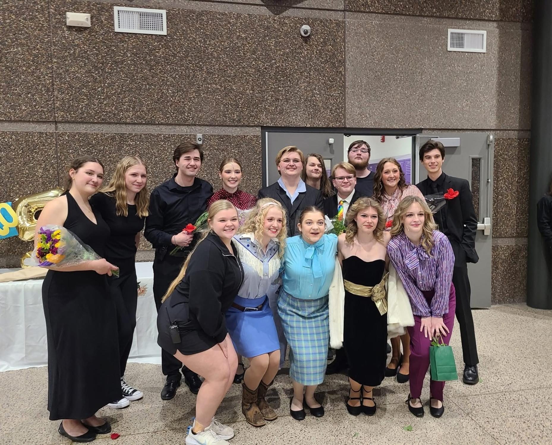 Seniors last picture at the last musical performance of 9 to 5 on Saturday the 15th