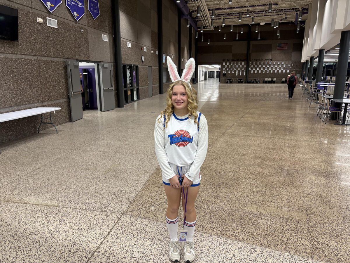 Senior Lilly Kral dresses up as Lola Bunny for Halloween event at NUHS.