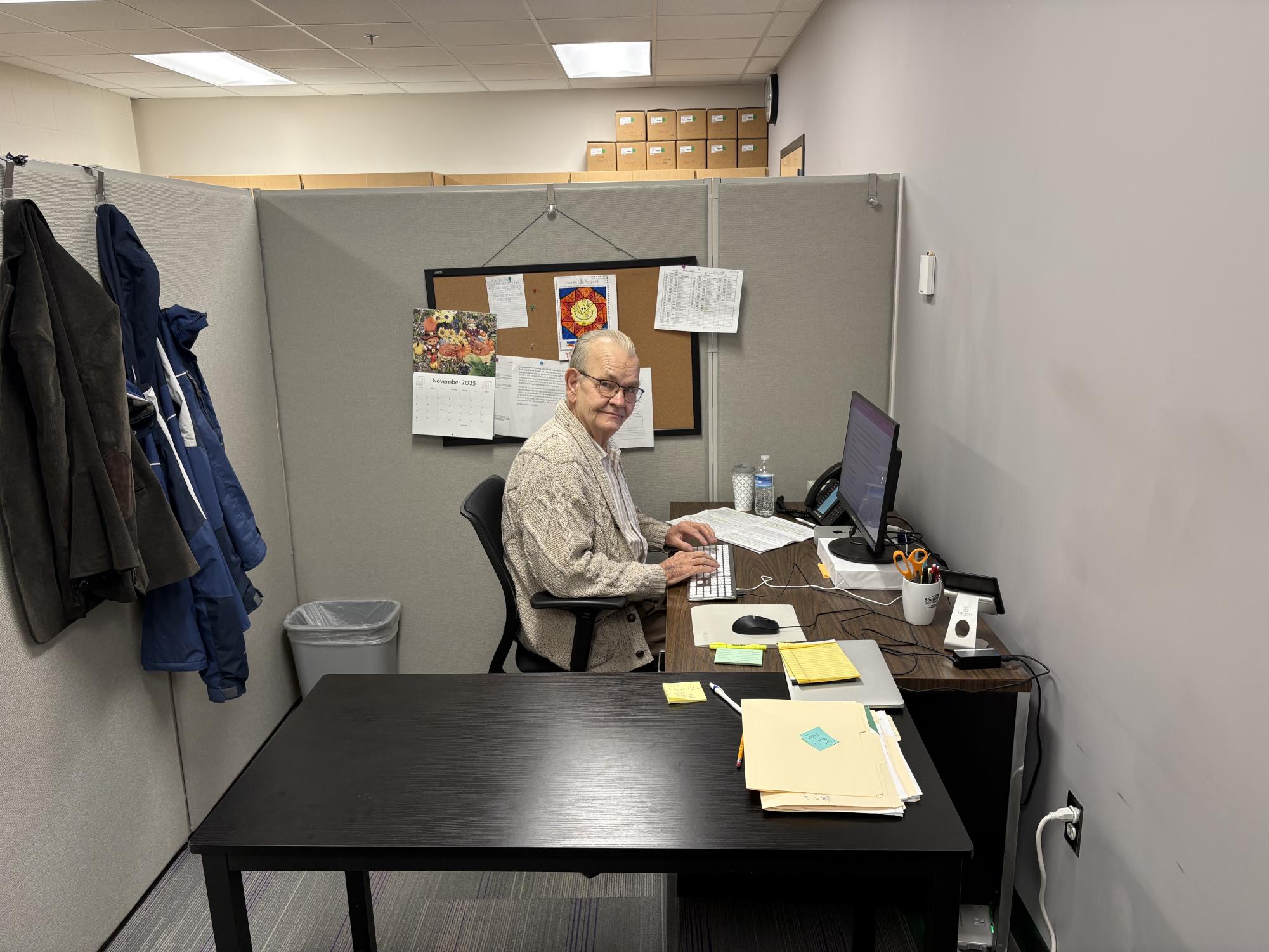 Early Bird: John Laudert starts his day  long before the students arrive.