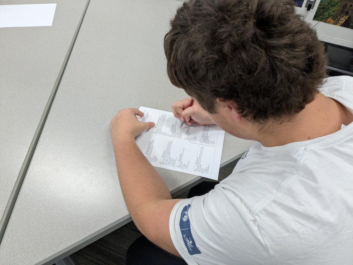 Kaden Schafer doing his written round
