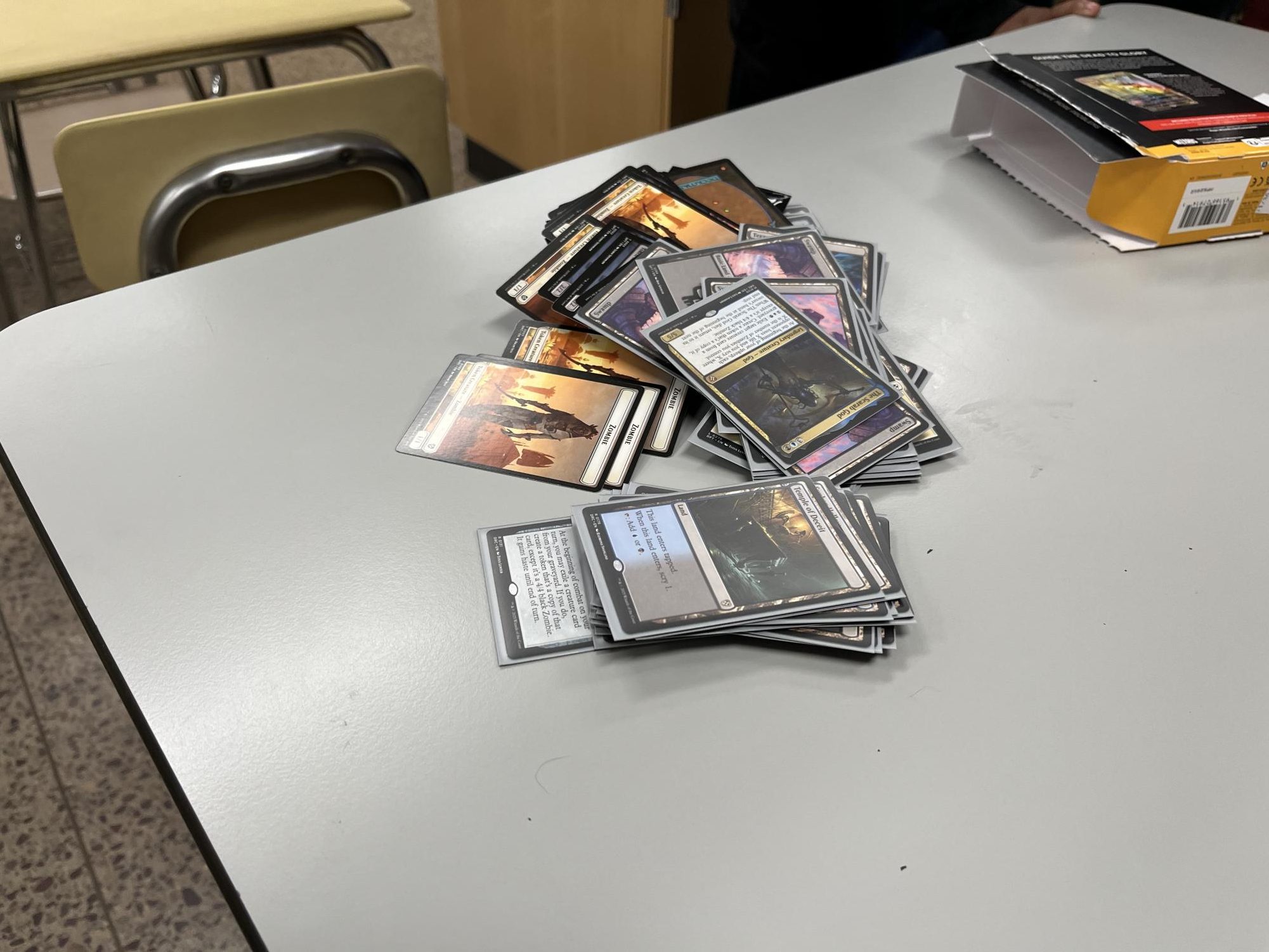 A miscellaneous pile of magic cards