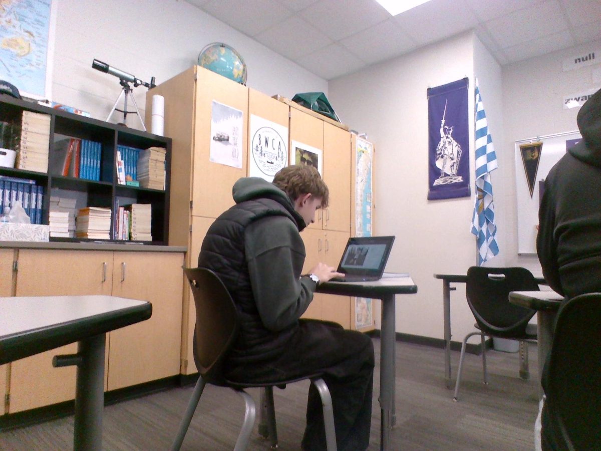 Young man hard at work