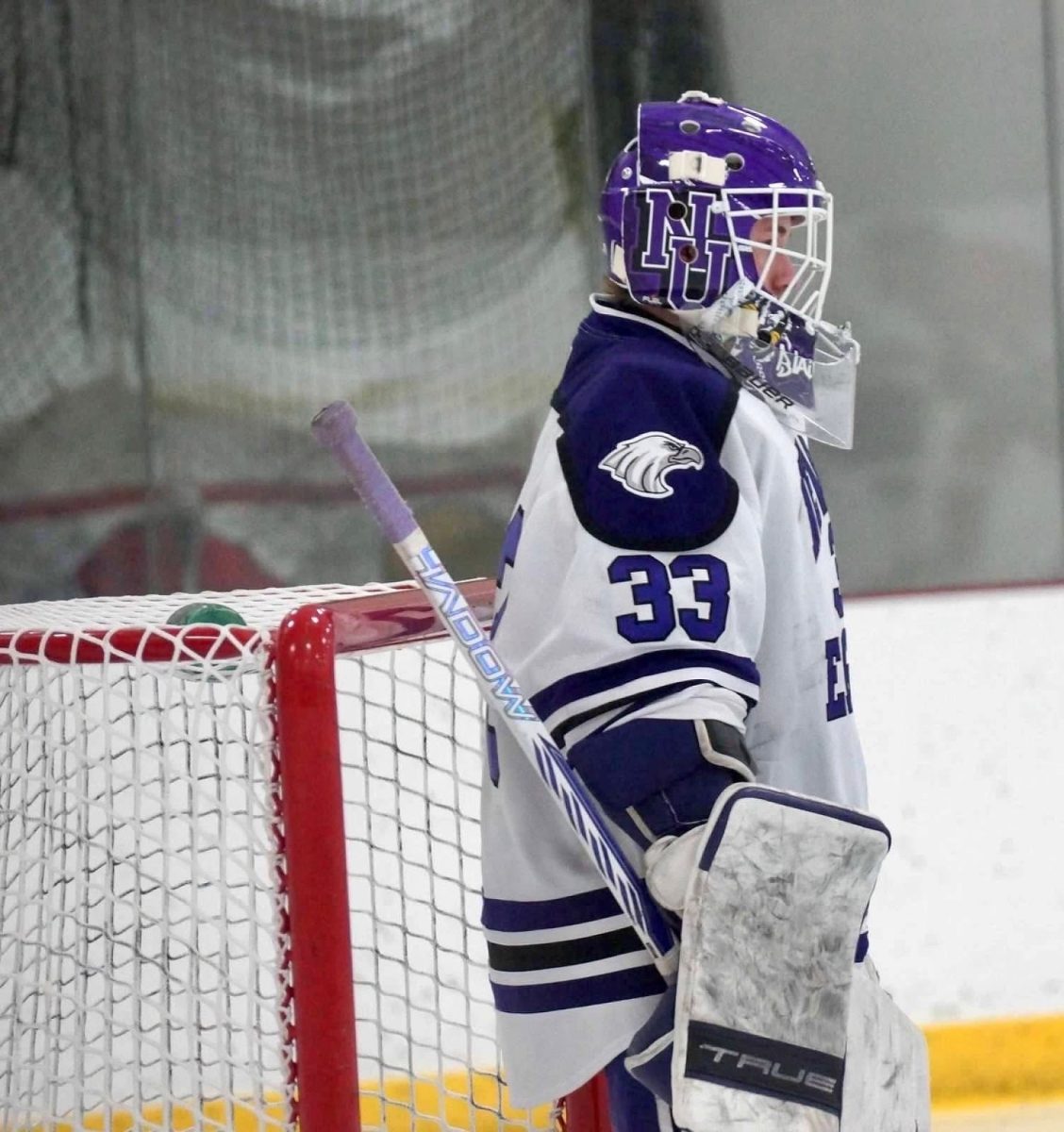 Blaine Arneson holds down the net versus Providence Academy