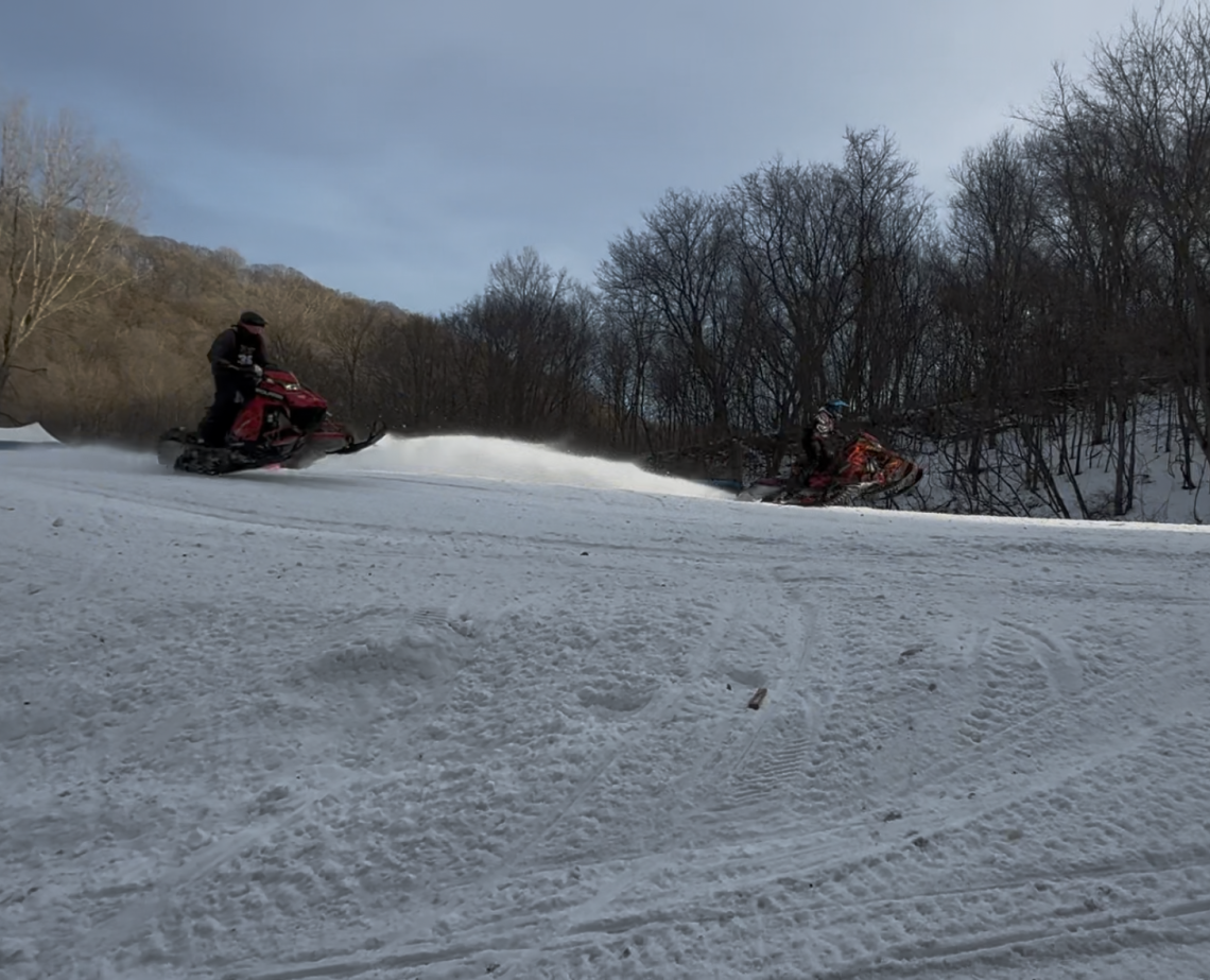 Tate Isaacson(left) on Polaris Cross Country, racing former NUHS student Carson Dulas on Polaris XCR 850 in King of the Hill race.