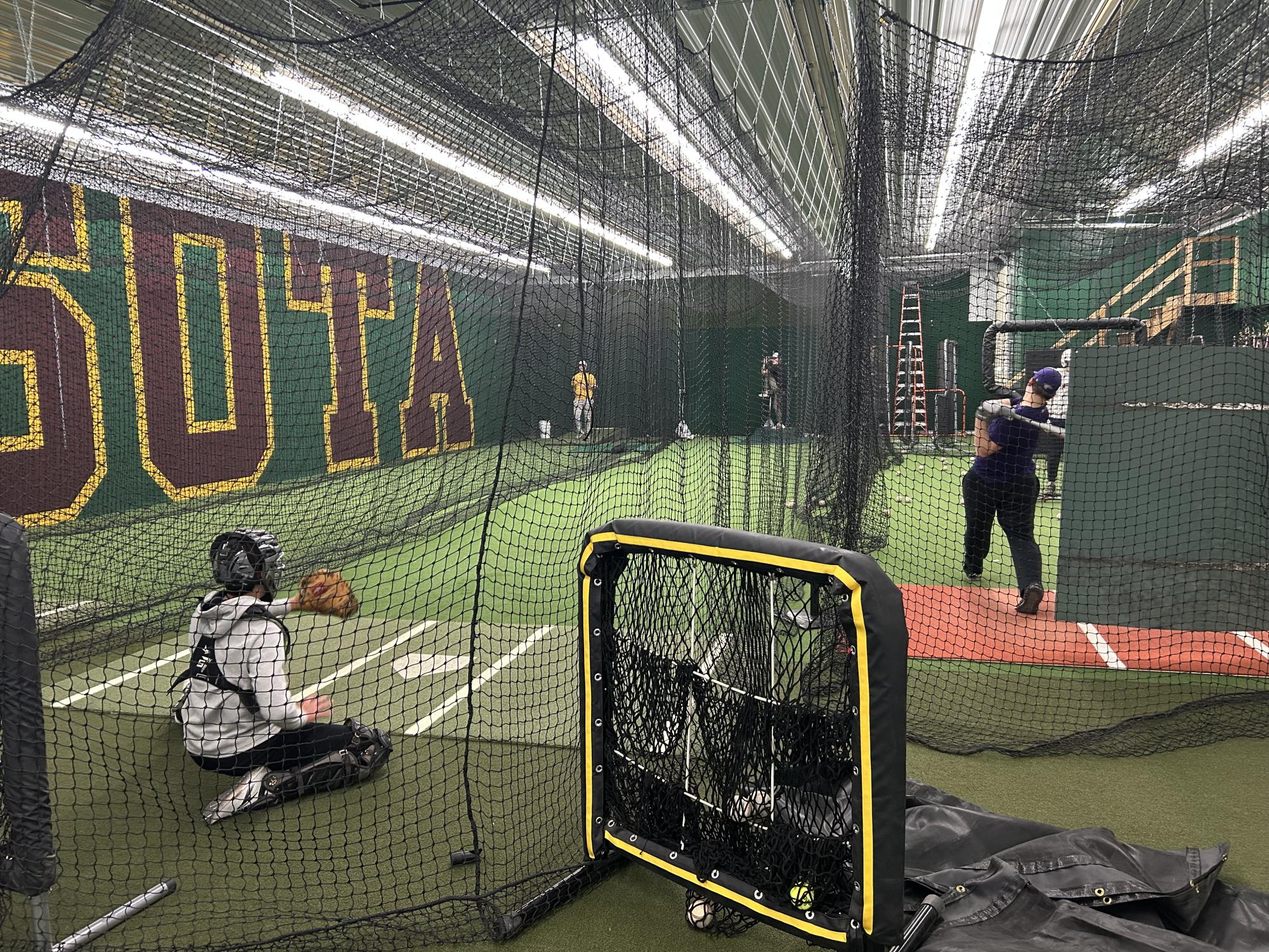 The Eagle Boys warming up to compete in live at bats