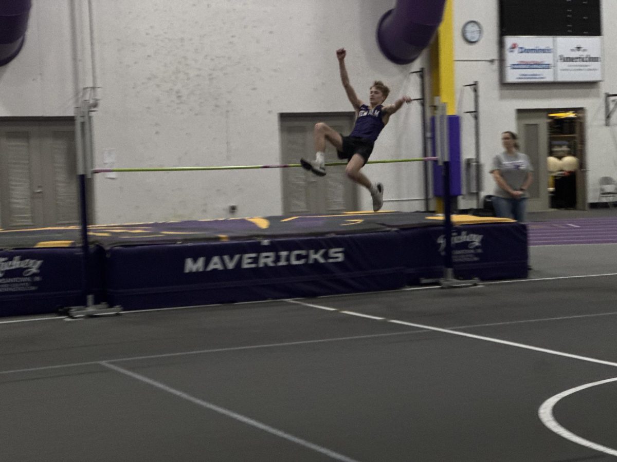 Jayden Broste high jumping