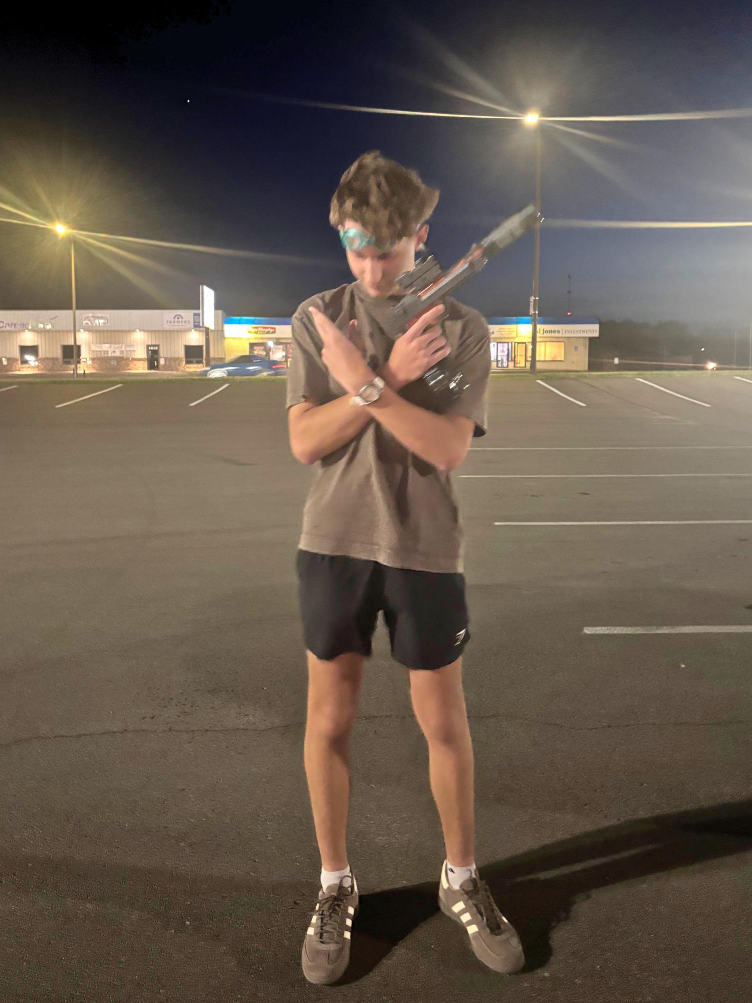 Kolt Peterson goes to parking lot to get their target.