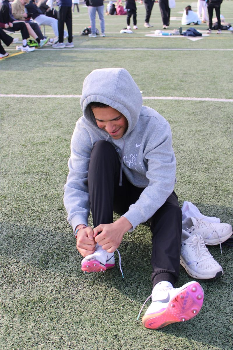 Jamison Portner laces up his spikes