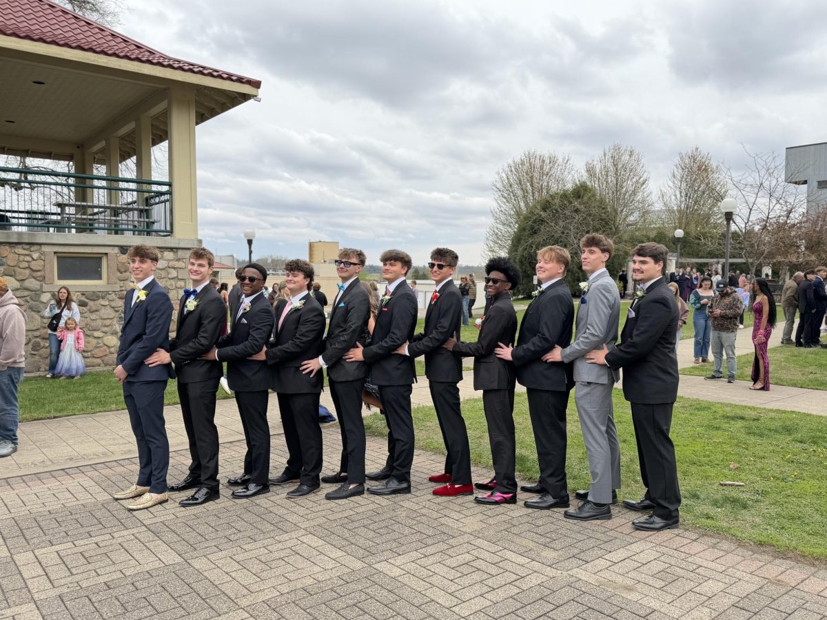 Group of guys find each other at German park for pictures
