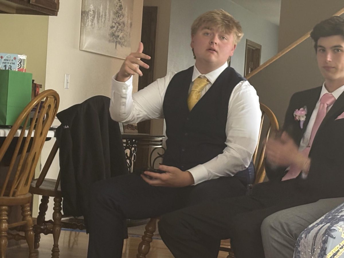 Everett Brown and Ryan Johnson chill out before the Grand March