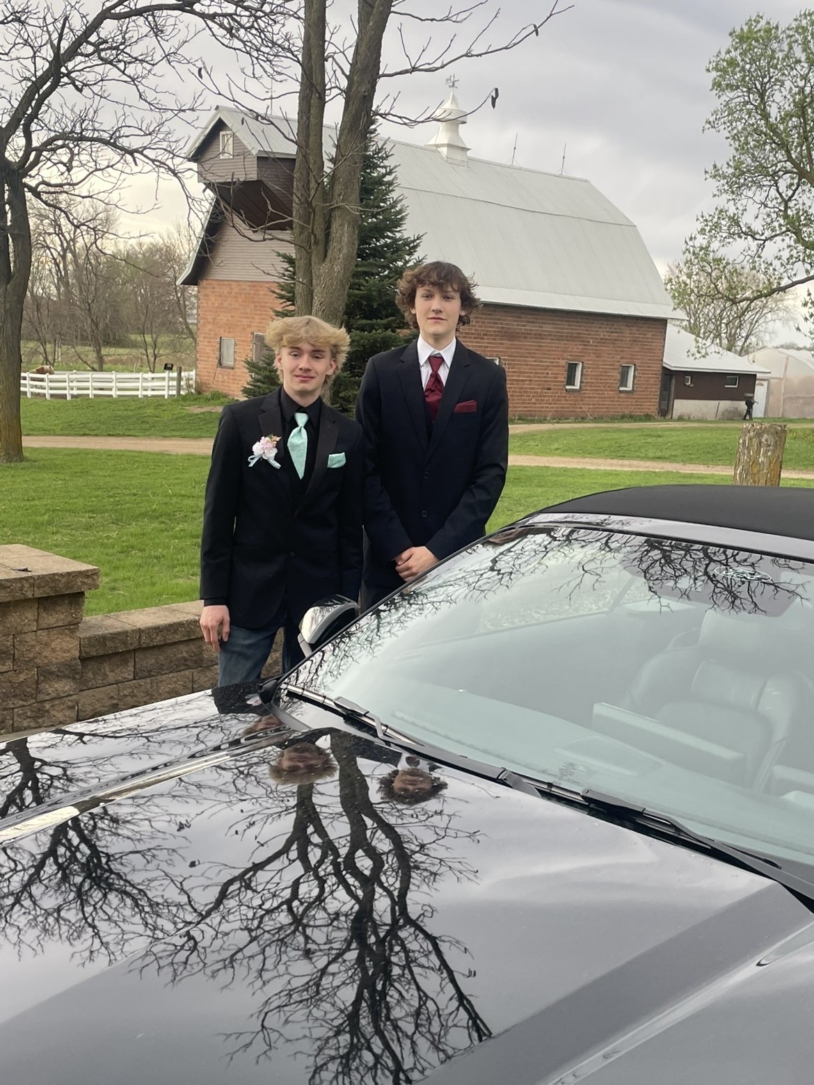 Getting ready and posing up before taking off for a long day of prom.
