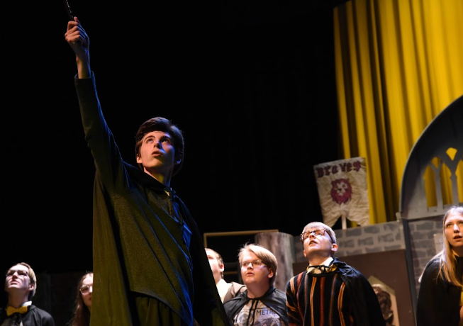 Senior Ryan Johnson portrays "Cedric" in spring play "Puffs"