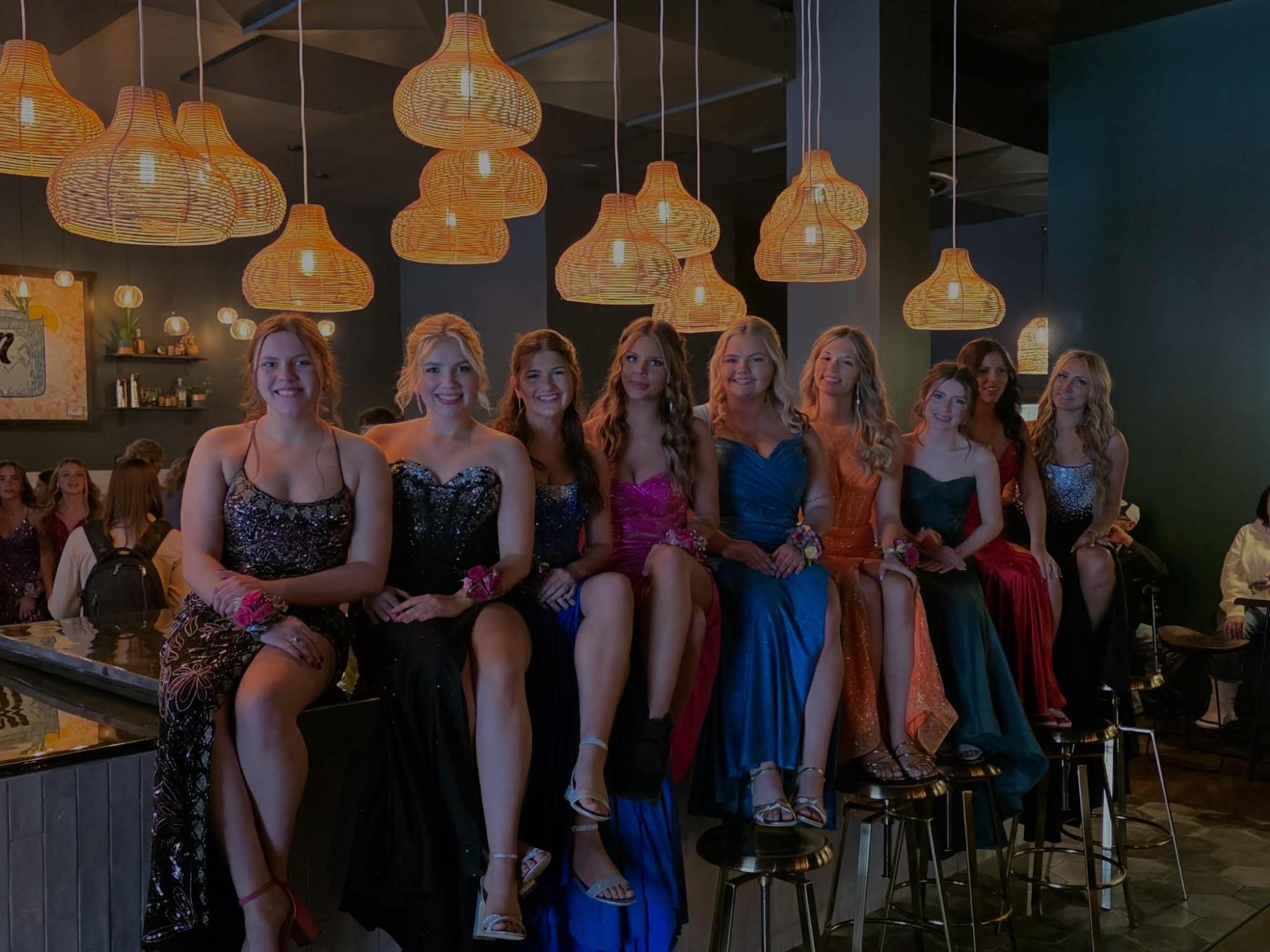Girls smile for the camera 